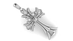 Ornate Cross Pendant | 999 Fine Silver 30mm | Handmade USA