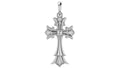 Ornate Cross Pendant | 999 Fine Silver 30mm | Handmade USA