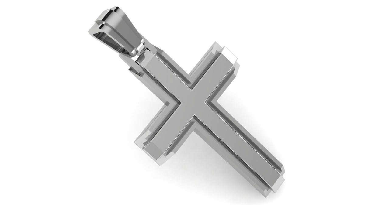 Modern Cross Pendant | 999 Fine Silver