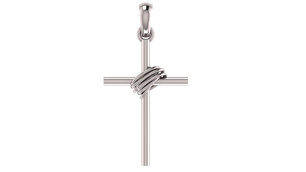 Wire Wrapped Cross Pendant | 999 Fine Silver 30mm | Handmade USA