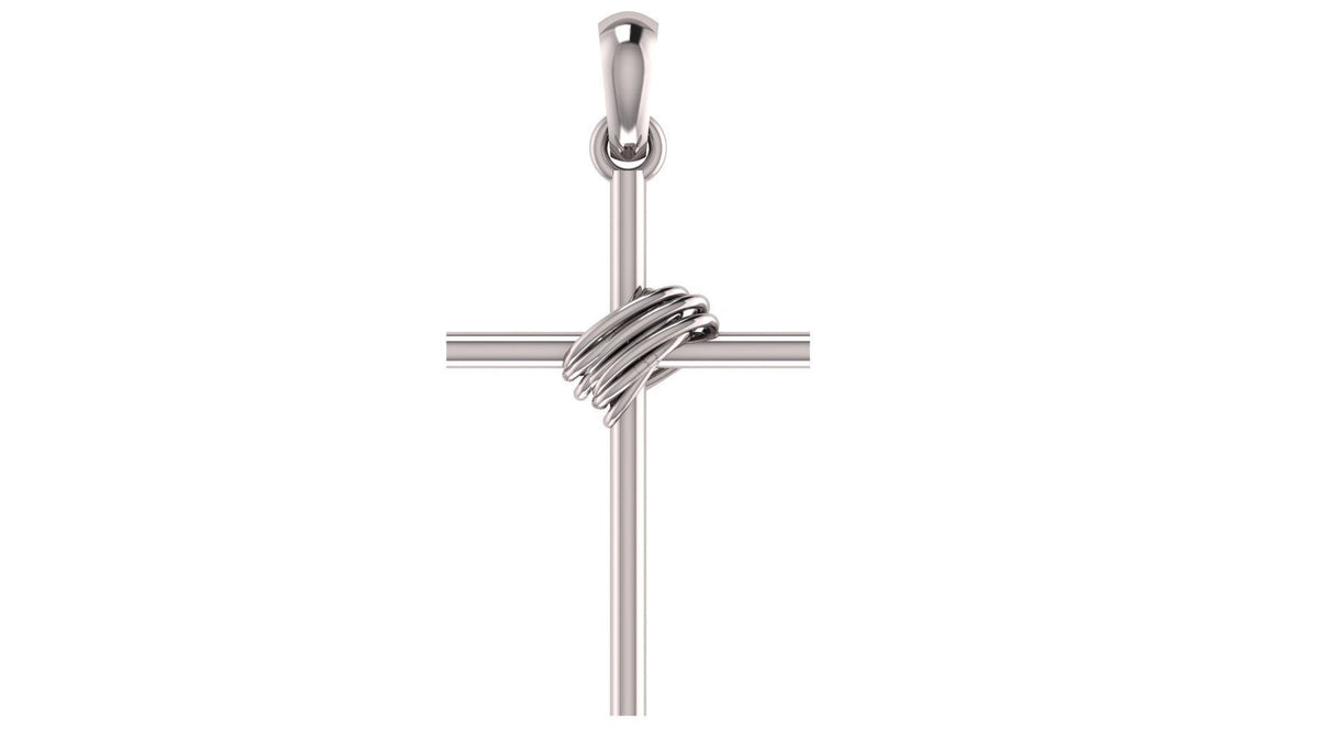 Wire Wrapped Cross Pendant | 999 Fine Silver 30mm | Handmade USA