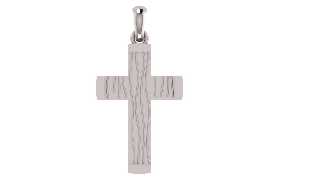 Wavy-Line Cross Pendant | 999 Fine Silver