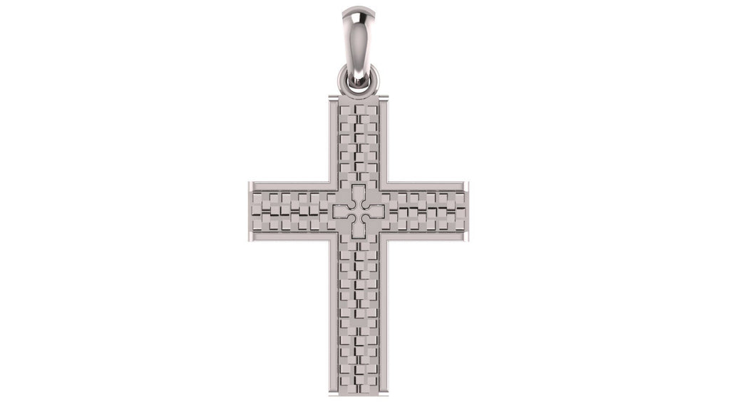 Modern Crusader Cross Pendant | 999 Fine Silver 30mm | Handmade USA