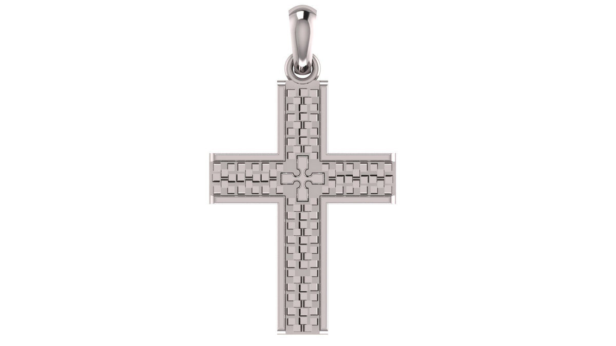 Modern Crusader Cross Pendant | 999 Fine Silver 30mm | Handmade USA