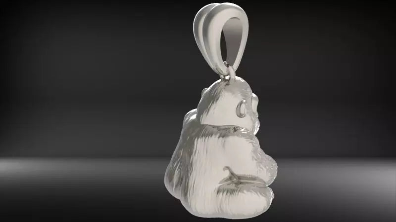 Gorilla Pendant | 999 Fine Silver 17.5mm | Handmade USA