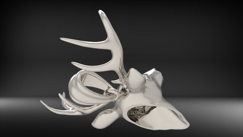 Buck Head Pendant | 999 Fine Silver 32mm | Handmade USA