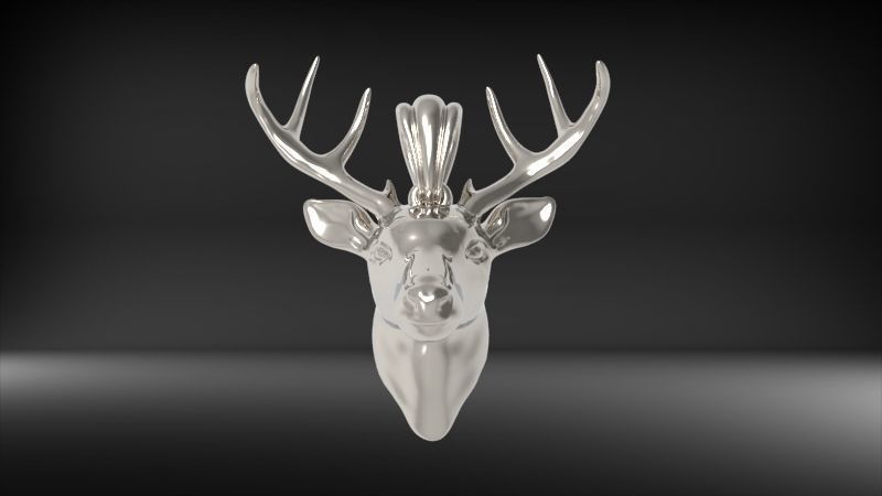 Buck Head Pendant | 999 Fine Silver 32mm | Handmade USA
