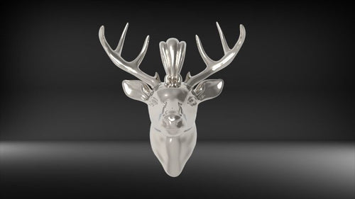 Buck Head Pendant | 999 Fine Silver 32mm | Handmade USA