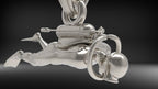 Scuba Diver Pendant | 999 Fine Silver 25mm | Handmade USA