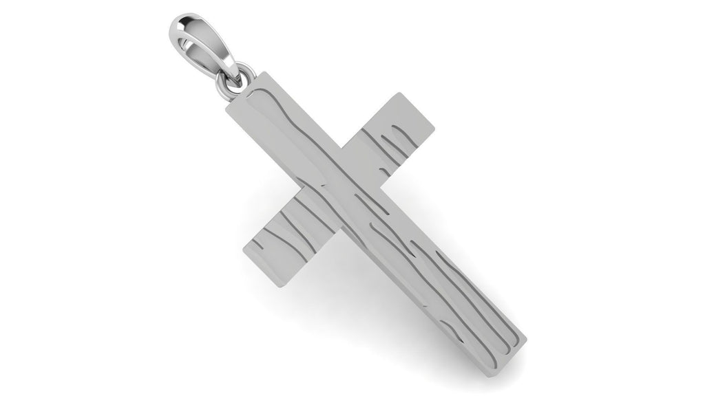 Dripping Paint Cross Pendant | 999 Fine Silver 30mm | Handmade USA
