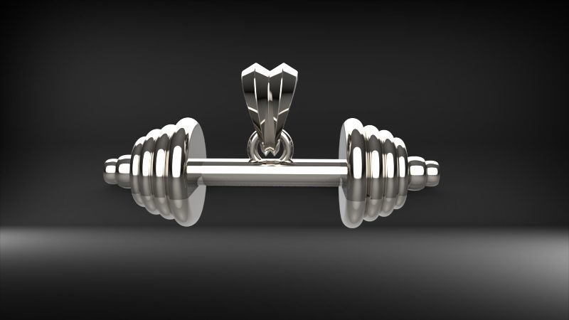 Dumbbell Pendant | 999 Fine Silver 29mm | Handmade USA