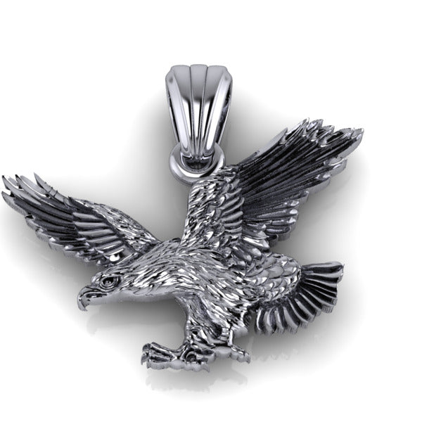 Eagle Pendant | 999 Fine Silver 29mm | Handmade USA