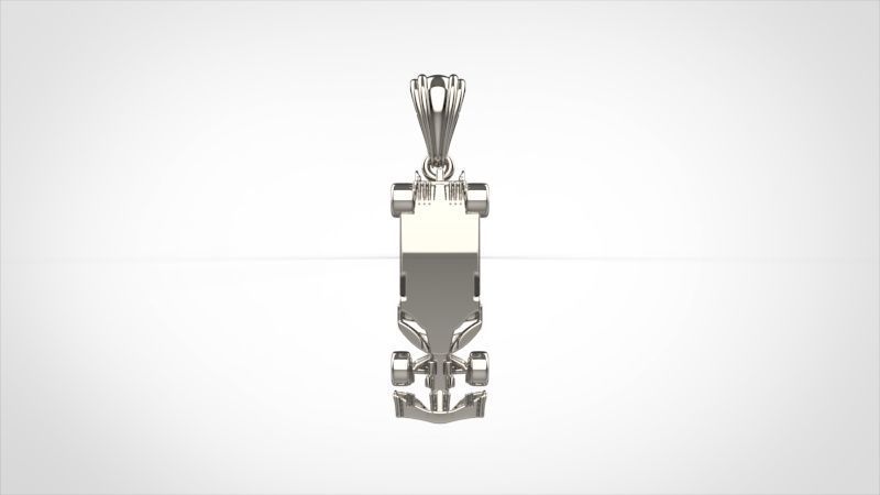 Formula 1 Race Car Pendant | 999 Fine Silver 27mm | Handmade USA