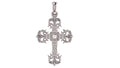 Fleur Cross Pendant | 999 Fine Silver 30mm | Handmade USA