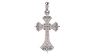 Fleur de Lis Cross Pendant | 999 Fine Silver 30mm | Handmade USA