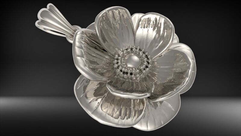 Flower Pendant | 999 Fine Silver 20mm | Handmade USA
