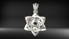 Flower Knot Double Trinity Pendant | 999 Fine Silver 17.3mm | Handmade USA