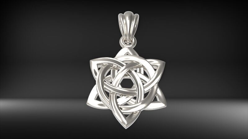 Flower Knot Double Trinity Pendant | 999 Fine Silver 17.3mm | Handmade USA