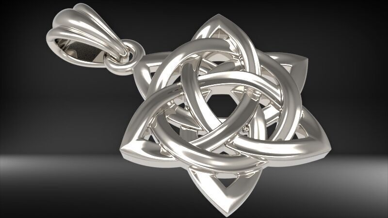 Flower Knot Double Trinity Pendant | 999 Fine Silver 17.3mm | Handmade USA