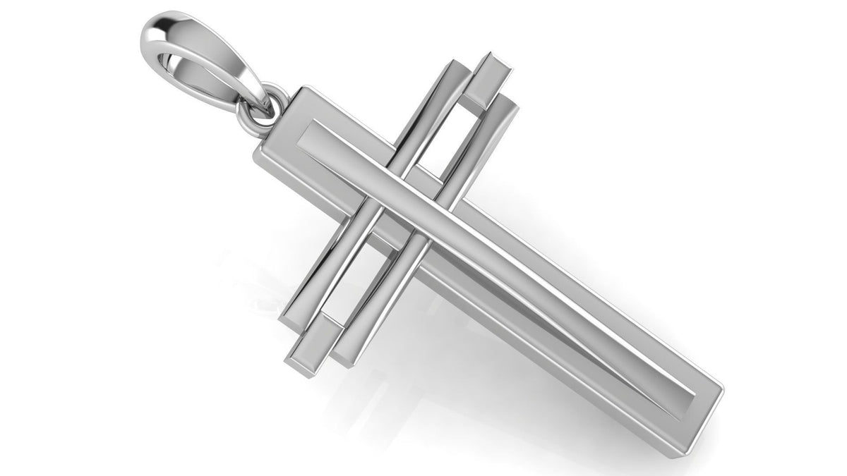 Geometric Cross Pendant | 999 Fine Silver