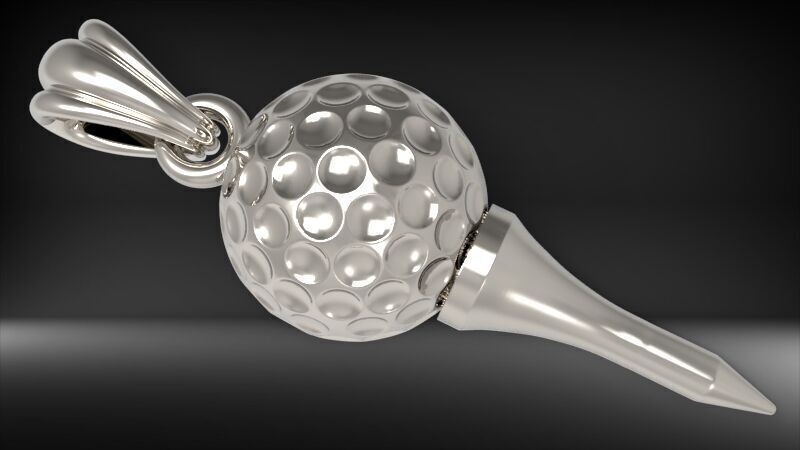 Golf Ball Pendant | 999 Fine Silver 25mm | Handmade USA