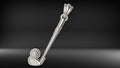 Golf Club & Ball Pendant | 999 Fine Silver 30mm | Handmade USA