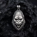 Gorilla Head Pendant | 999 Fine Silver 35mm | Handmade USA