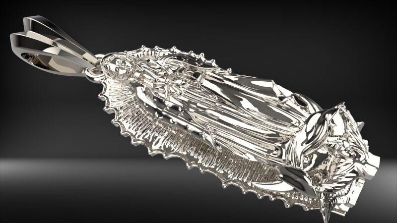 Our Lady of Guadalupe Pendant | 999 Fine Silver 27mm | Handmade USA