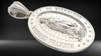 Our Lady of Guadalupe Oval Medal Pendant | 999 Fine Silver 22.5mm | Handmade USA
