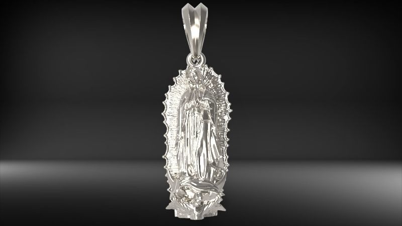Our Lady of Guadalupe Pendant | 999 Fine Silver 27mm | Handmade USA