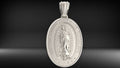 Our Lady of Guadalupe Oval Medal Pendant | 999 Fine Silver 22.5mm | Handmade USA