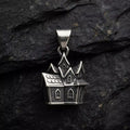Halloween Haunted House Pendant | 999 Fine Silver 20mm | Handmade USA