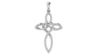 Heart Cross Pendant | 999 Fine Silver 30mm | Handmade USA