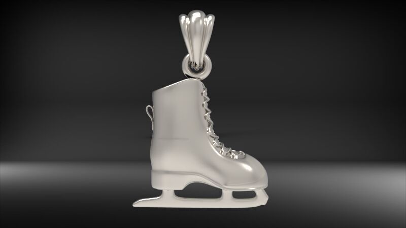 Figure Skate Pendant 999 Fine Silver 27mm Handmade USA Figure