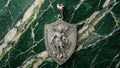St. Michael Shield Pendant | 999 Fine Silver 42mm
