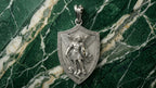 St. Michael Shield Pendant | 999 Fine Silver 42mm
