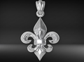 Fleur-de-Lis Pendant | 999 Fine Silver 23mm | Handmade USA