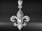 Fleur-de-Lis Pendant | 999 Fine Silver 23mm | Handmade USA