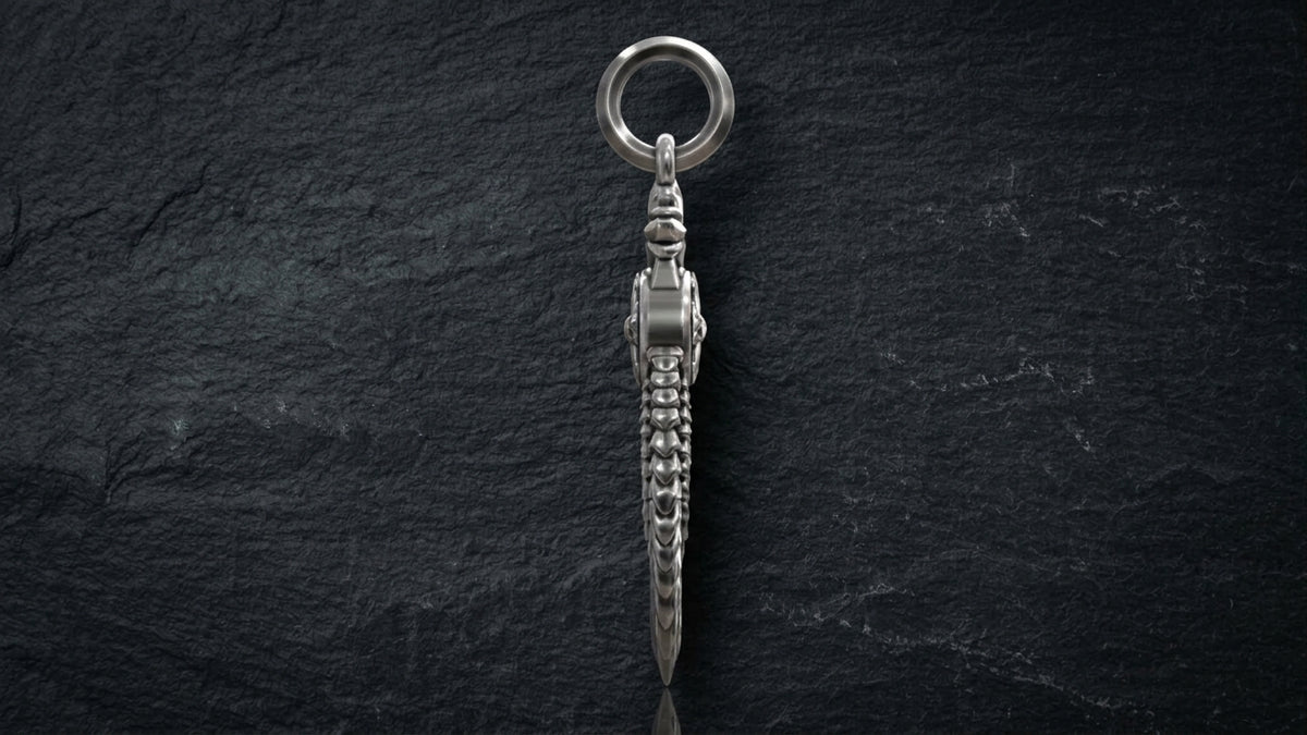 Archangel Wing & Shield Pendant – 999 Fine Silver