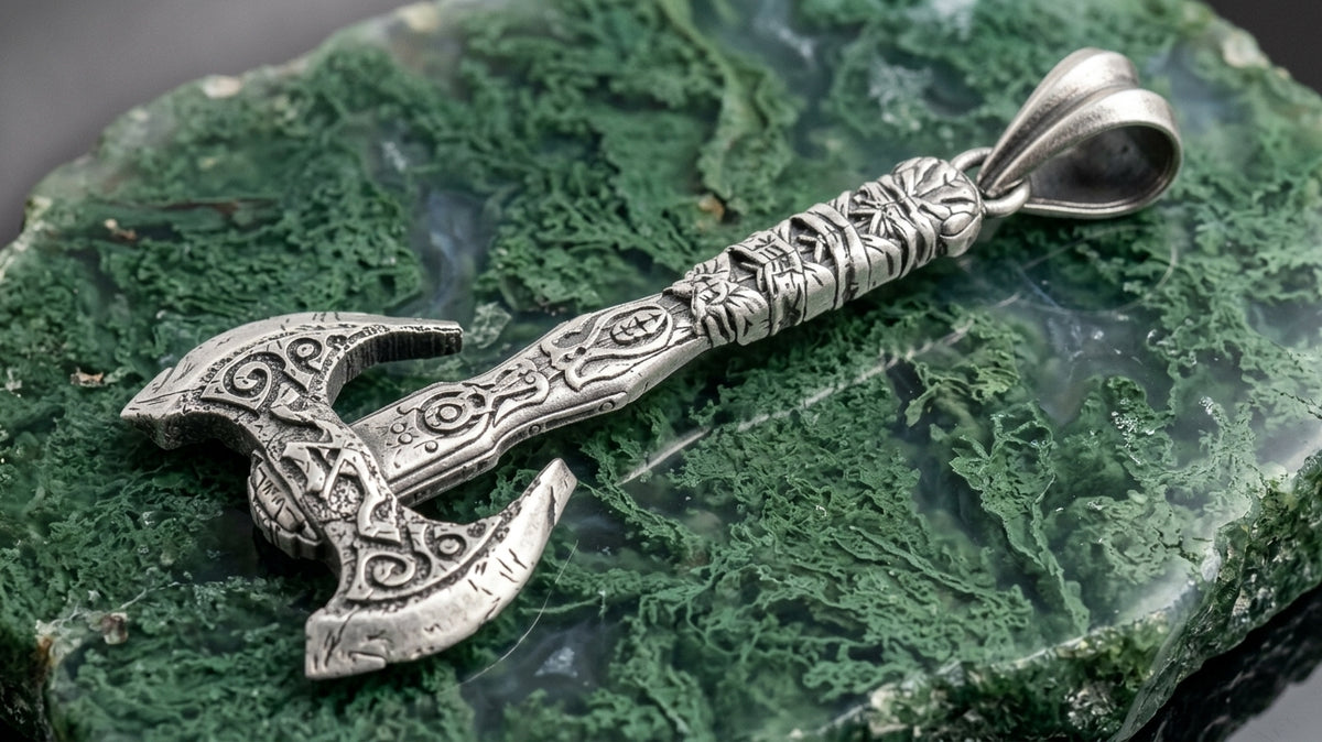 Battle Axe Pendant in 999 Fine Silver