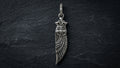 Archangel Wing & Shield Pendant – 999 Fine Silver