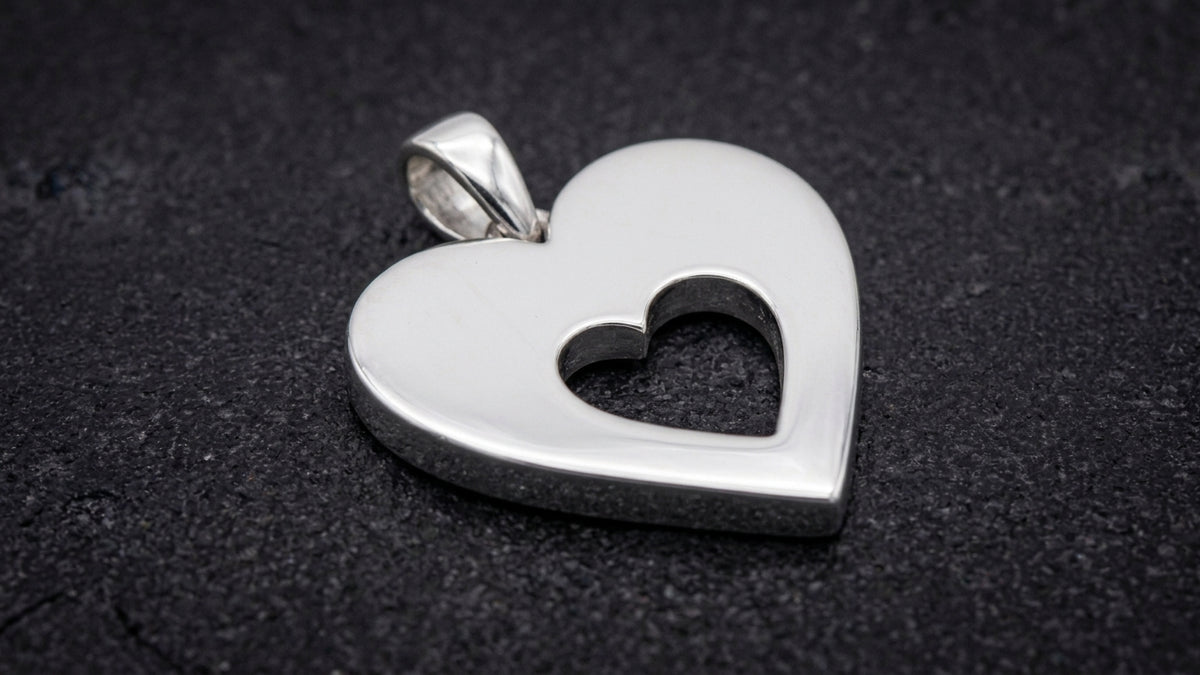 Open Heart Pendant in 999 Fine Silver