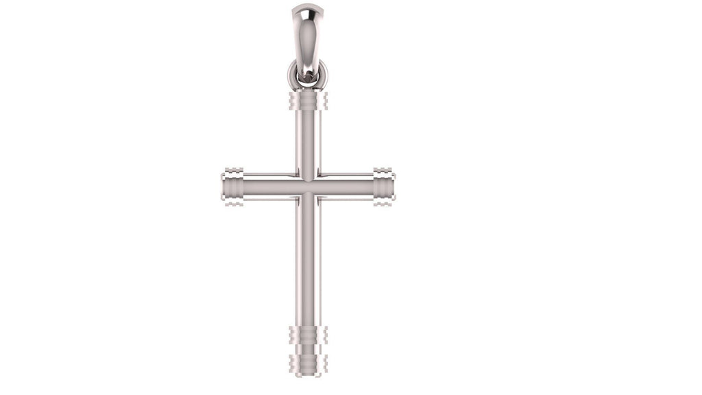 Industrial Cross Pendant | 999 Fine Silver 30mm | Handmade USA