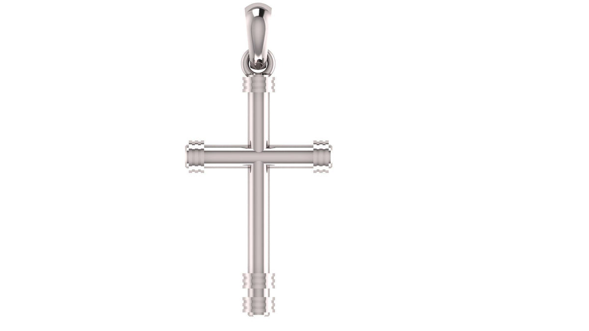 Industrial Cross Pendant | 999 Fine Silver 30mm | Handmade USA