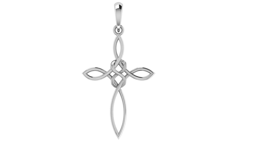 Woven Infinity Cross Pendant | 999 Fine Silver 30mm | Handmade USA