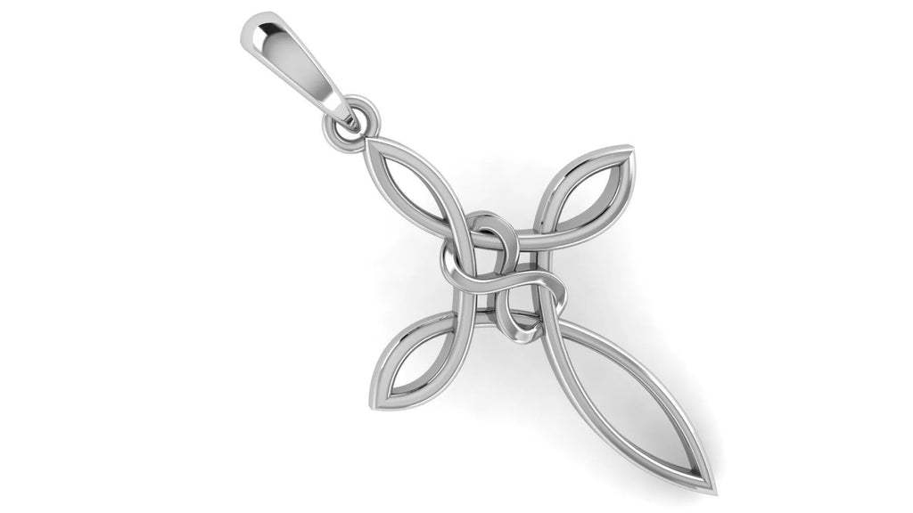 Woven Infinity Cross Pendant | 999 Fine Silver 30mm | Handmade USA