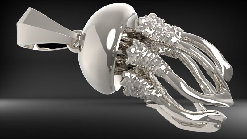 Jellyfish Pendant | 999 Fine Silver 17.5mm | Handmade USA