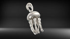 Jellyfish Pendant | 999 Fine Silver 17.5mm | Handmade USA