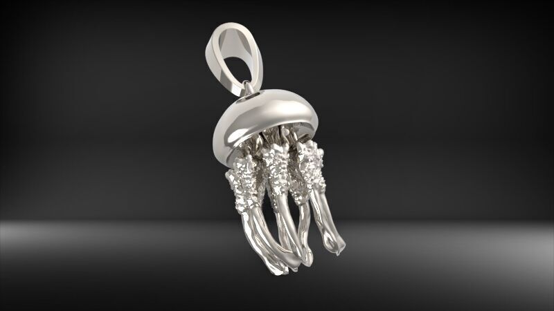 Jellyfish Pendant | 999 Fine Silver 17.5mm | Handmade USA