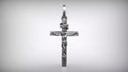 Jesus Crucifix Pendant | 999 Fine Silver 42mm Rustic Wood Style | Handmade USA